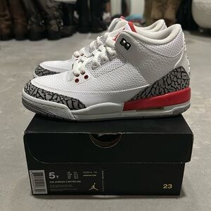 White/Fire Red Cement Grey Retro Air Jordan 3